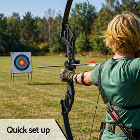 Everfit 55lbs Bow Arrow Set Recurve Takedown Archery Hunting for Beginner Red - SportZone.co.nz