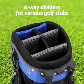 Everfit 6 Way Dividers Golf Bag Stand Insulated Carry Bag Zippered Rain Cover - SportZone.co.nz
