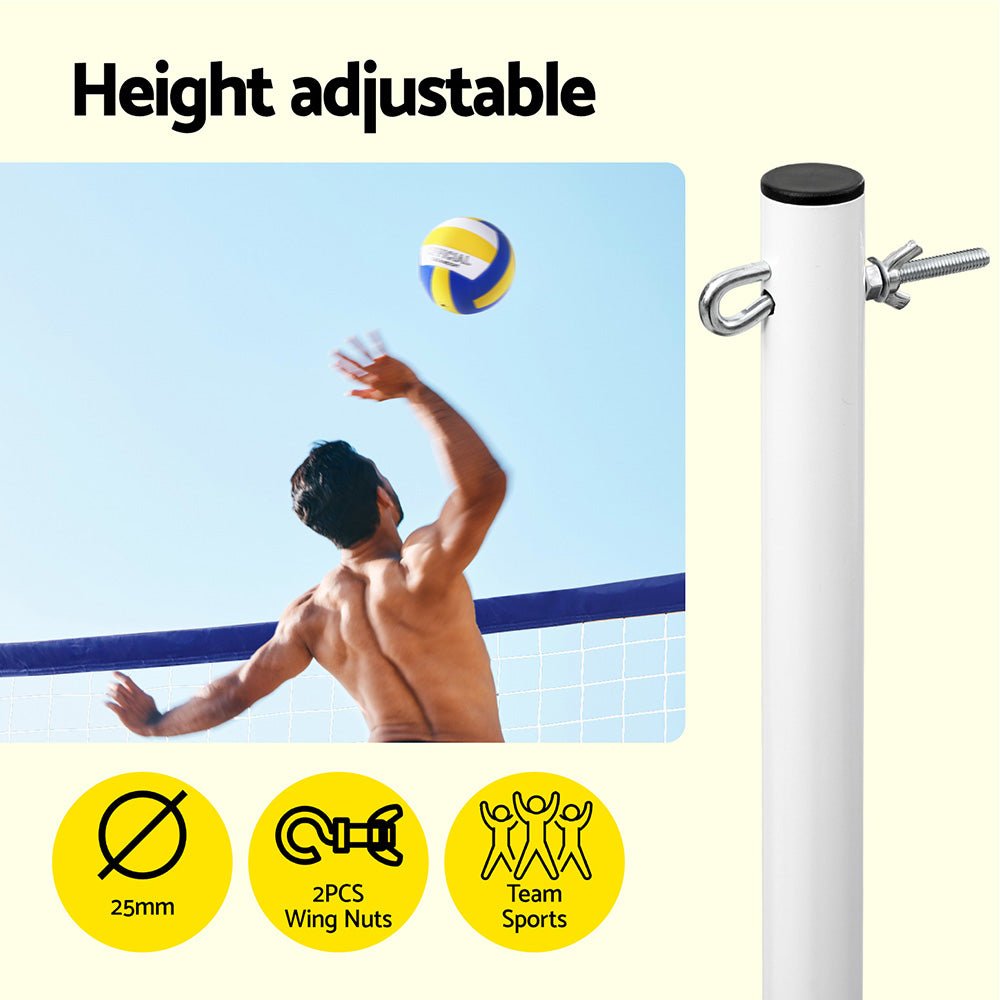 Everfit 6M Portable Volleyball Net Set Adjustable Height Multi - Sport Net with Ball and Bag - SportZone.co.nz