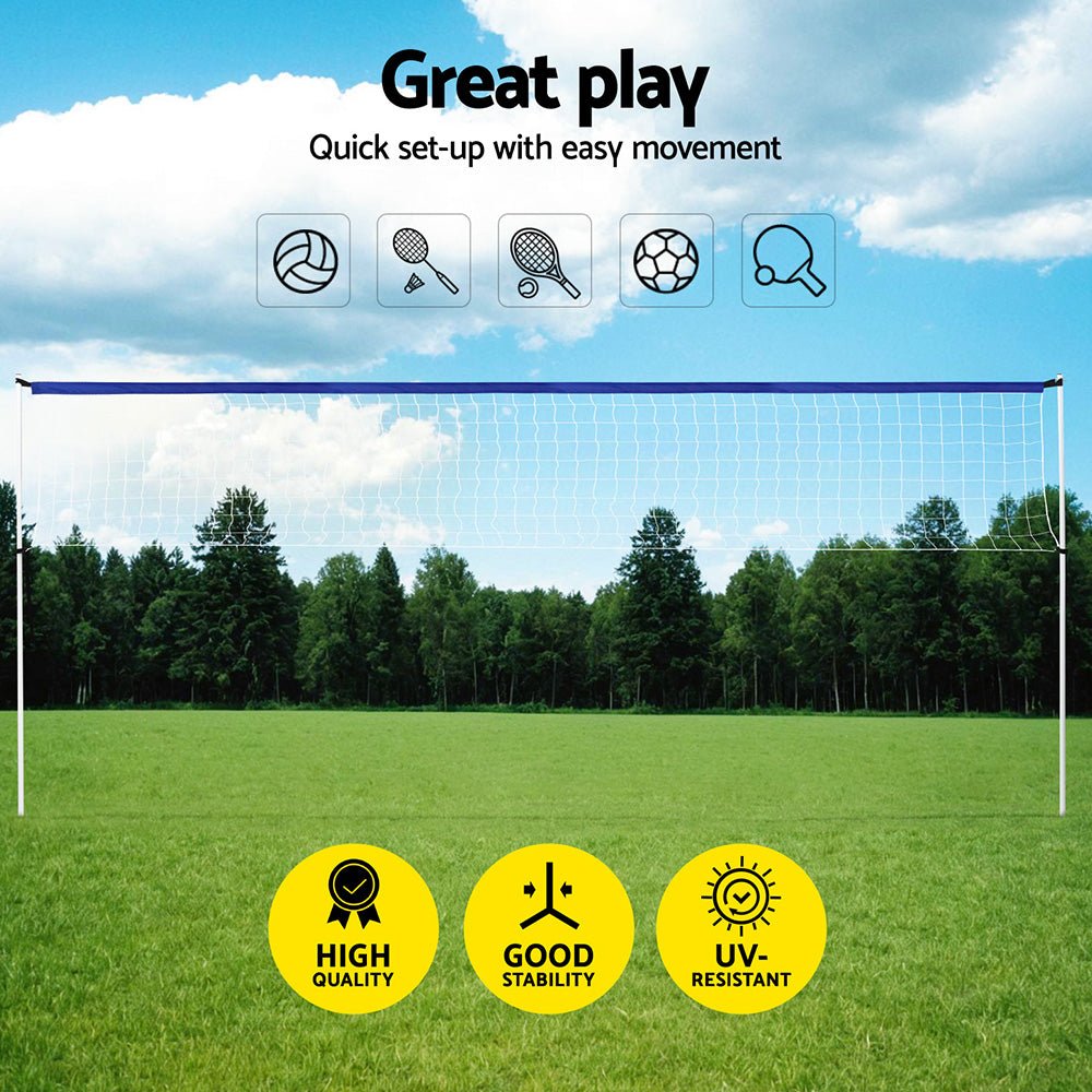 Everfit 6M Portable Volleyball Net Set Adjustable Height Multi - Sport Net with Ball and Bag - SportZone.co.nz