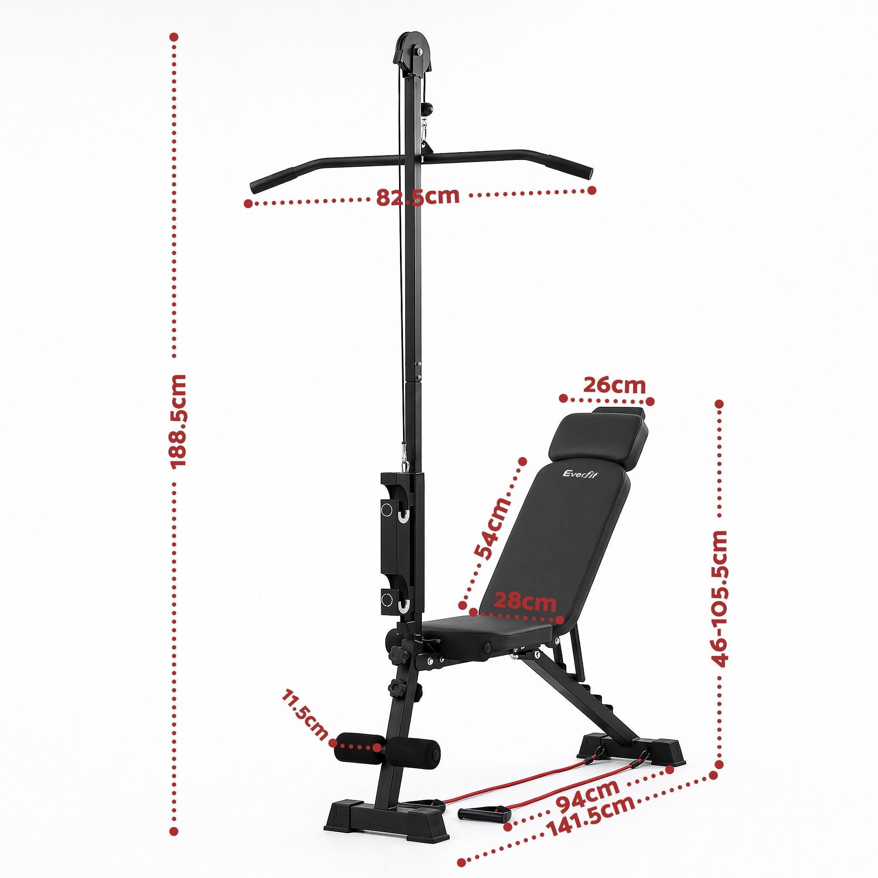Everfit Adjustable Weight Bench Foldable Multi-Function Weight Bench - SportZone.co.nz