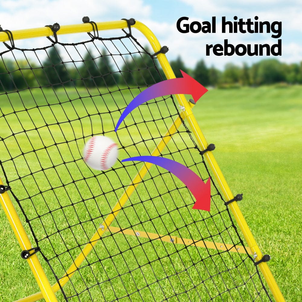Everfit Baseball Soccer Net Rebounder Football Goal Net Sports Training Aid Yellow - SportZone.co.nz
