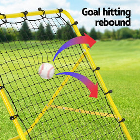 Everfit Baseball Soccer Net Rebounder Football Goal Net Sports Training Aid Yellow - SportZone.co.nz