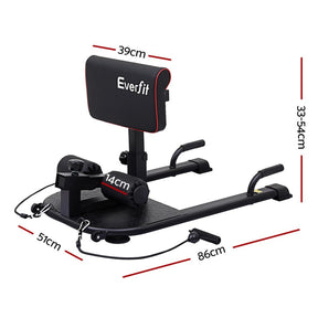 Everfit Deep Sissy Squat Weight Bench Adjustable Leg Extension Strength Training - SportZone.co.nz