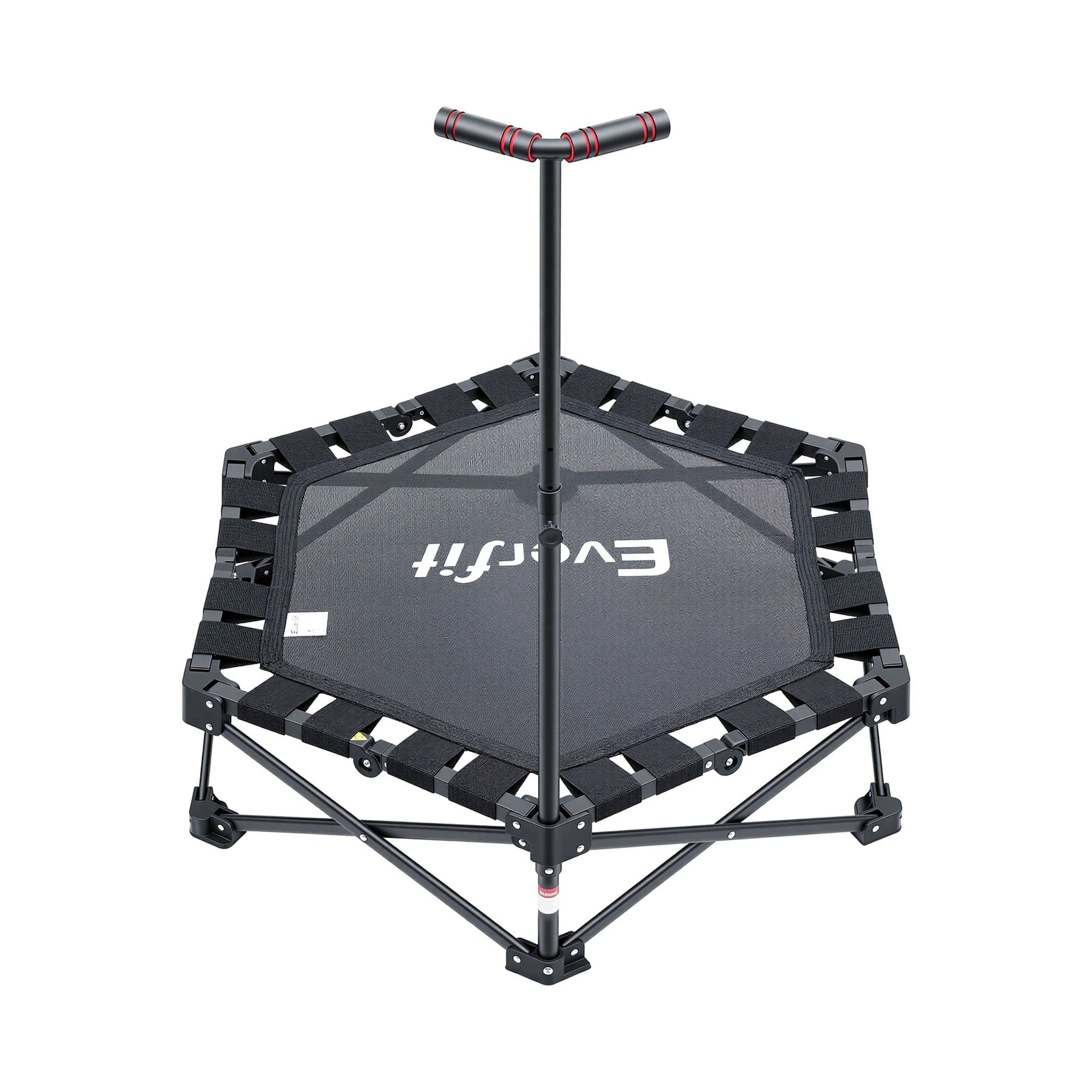 Everfit Fitness Foldable Trampoline Rebounder Adjustable Handle Indoor Exercise Black - SportZone.co.nz