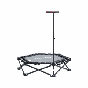 Everfit Fitness Foldable Trampoline Rebounder Adjustable Handle Indoor Exercise Black - SportZone.co.nz