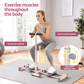 Everfit Foldable Ski Exercise Machine Leg Thigh Trainer Home Fitness Cardio Pink - SportZone.co.nz
