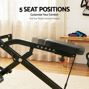 Everfit Foldable Squat Machine Deep Squat Rowing Machine 5 Adjustable Seat Home Gym - SportZone.co.nz