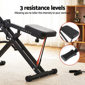 Everfit Foldable Squat Machine Deep Squat Rowing Machine 5 Adjustable Seat Home Gym - SportZone.co.nz