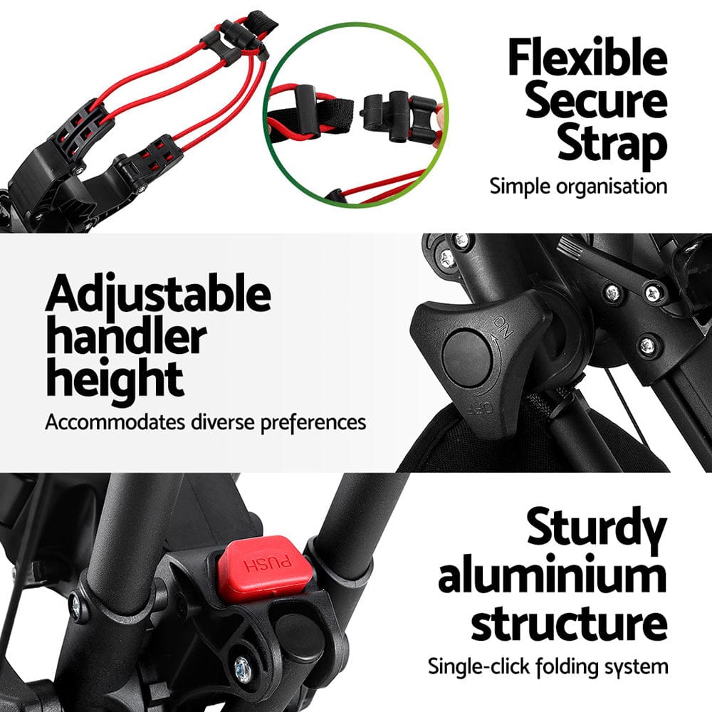 Everfit Golf Buggy Foldable Trolley Golf Cart Swivel Wheel Umbrella Bottle Stand - SportZone.co.nz