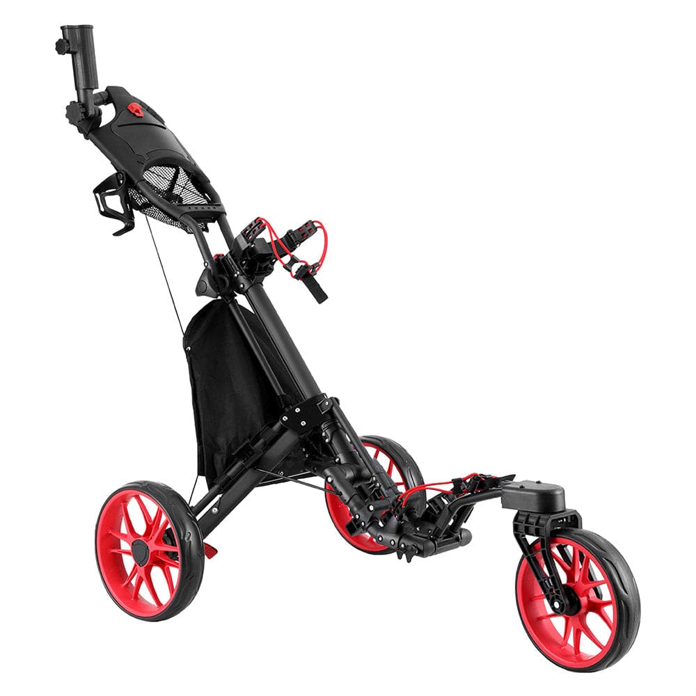 Everfit Golf Buggy Foldable Trolley Golf Cart Swivel Wheel Umbrella Bottle Stand - SportZone.co.nz