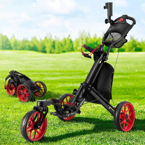 Everfit Golf Buggy Foldable Trolley Golf Cart Swivel Wheel Umbrella Bottle Stand - SportZone.co.nz