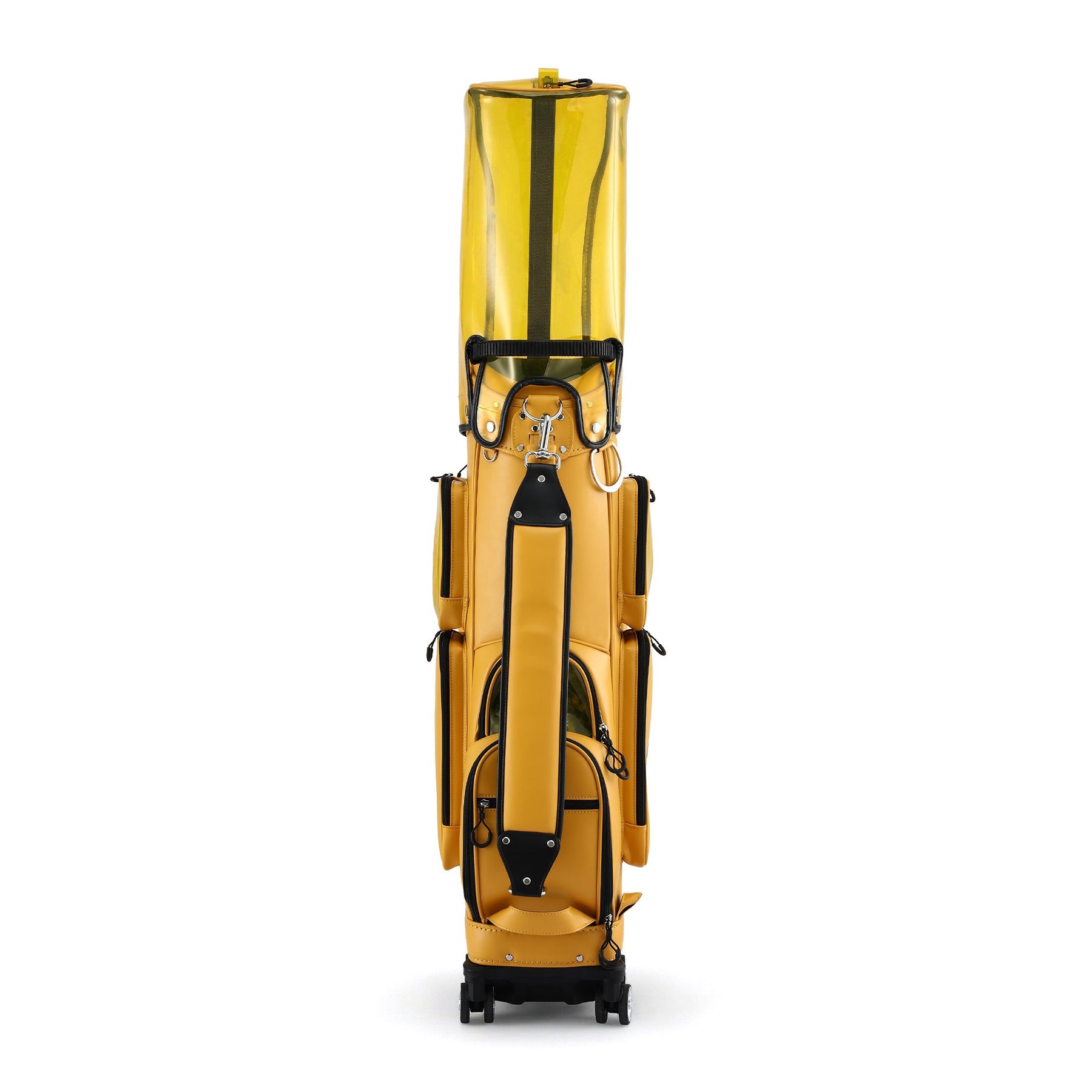 Everfit Golf Cart Bag Rolling Buggy Trolley Club Organiser Yellow - SportZone.co.nz