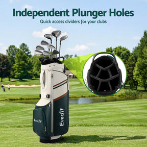 Everfit Golf Stand Bag Lightweight Carry Bag Dual Strap Club Divider - SportZone.co.nz