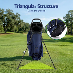 Everfit Golf Stand Bag Lightweight Carry Bag Dual Strap Club Divider Blue - SportZone.co.nz