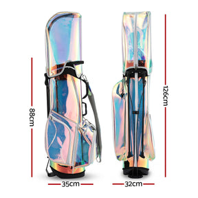 Everfit Golf Stand Bag Lightweight Carry Bag Dual Strap Club Divider Holographic - SportZone.co.nz