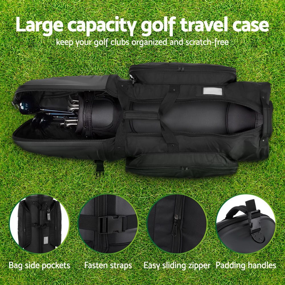 Everfit Golf Travel Bags for Airlines with Wheels Golf Clubs Hard Case Foldable - SportZone.co.nz