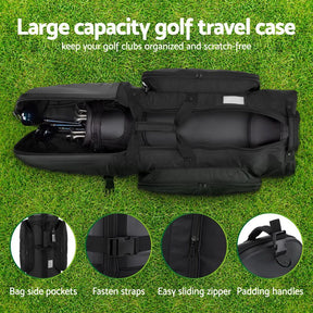 Everfit Golf Travel Bags for Airlines with Wheels Golf Clubs Hard Case Foldable - SportZone.co.nz