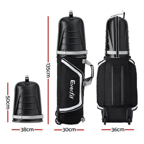 Everfit Golf Travel Bags for Airlines with Wheels Golf Clubs Hard Case Foldable - SportZone.co.nz