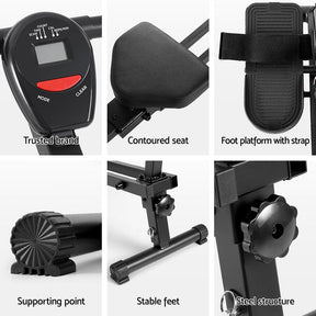 Everfit Hydraulic Rowing Machine Rower 12 Levels Resistance Exercise Fitness Gym Cardio - SportZone.co.nz