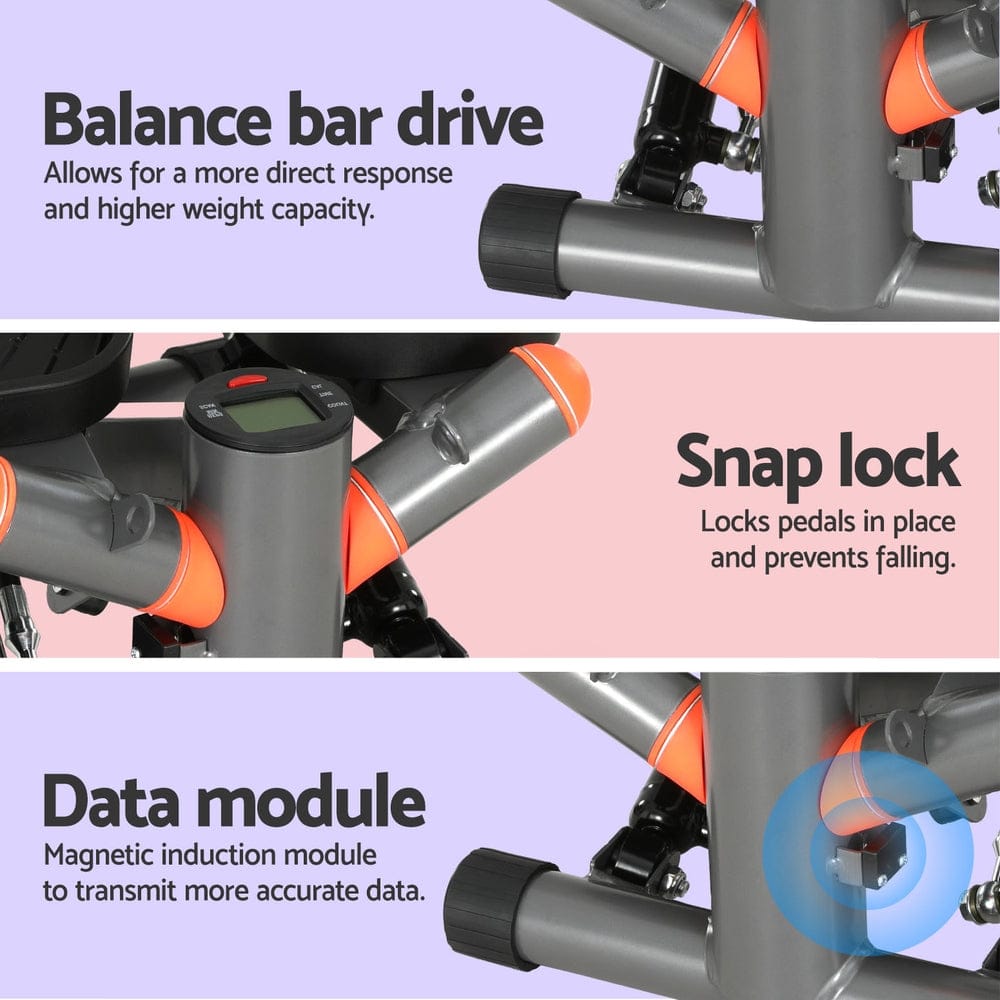 Everfit Mini Stepper with Resistance Rope Aerobic Step Trainer Home Gym 150KG - SportZone.co.nz