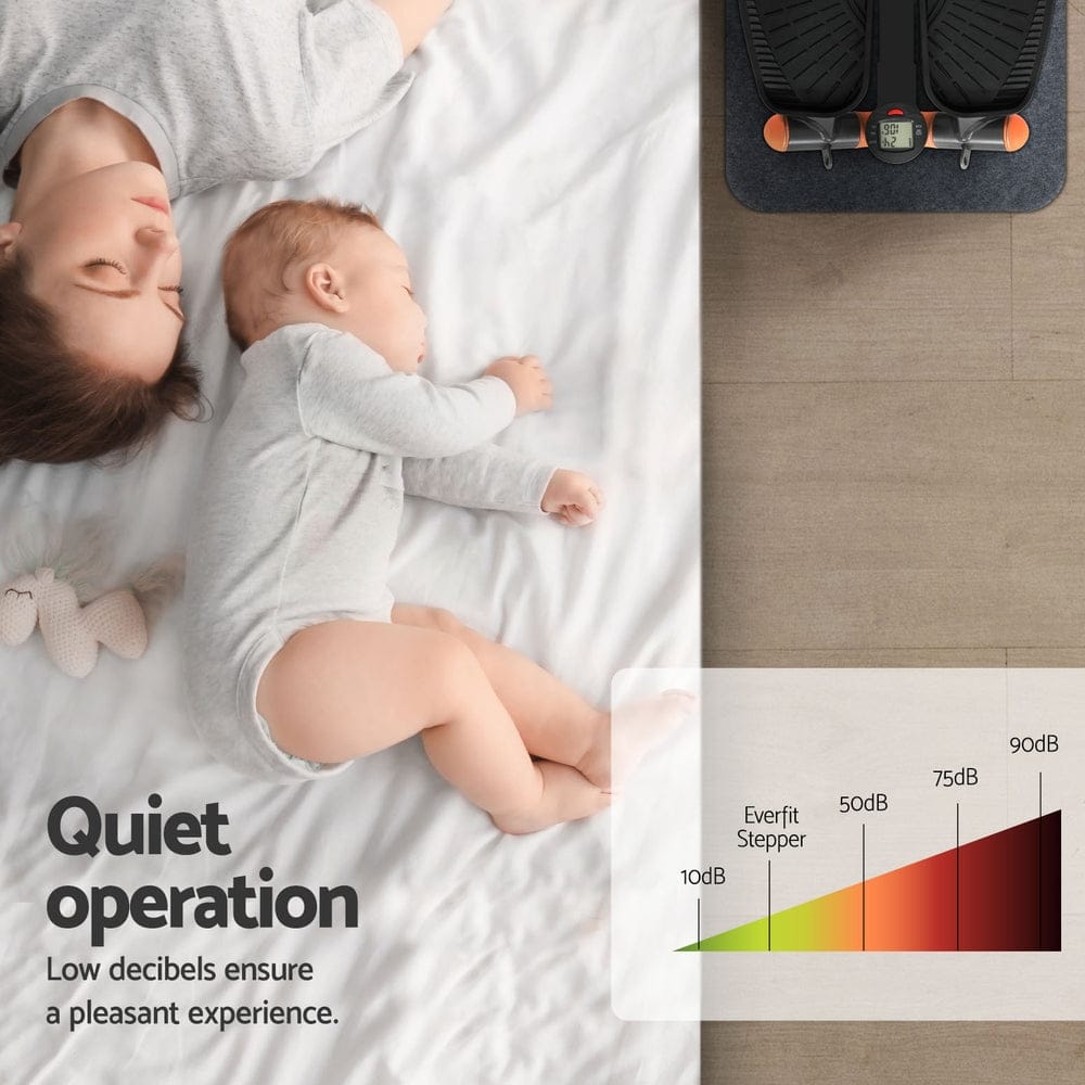 Everfit Mini Stepper with Resistance Rope Aerobic Step Trainer Home Gym 150KG - SportZone.co.nz