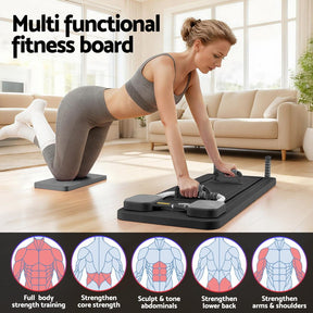 Everfit Pilates Reformer Abdominal Exercise Board Push Up Set Fitness Black - SportZone.co.nz