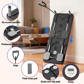 Everfit Pilates Reformer Abdominal Exercise Board Push Up Set Fitness Black - SportZone.co.nz