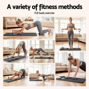 Everfit Pilates Reformer Abdominal Exercise Board Push Up Set Fitness Black - SportZone.co.nz