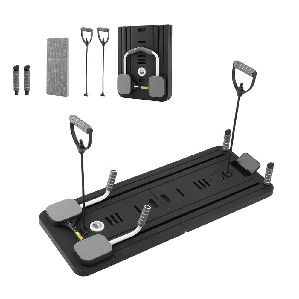 Everfit Pilates Reformer Abdominal Exercise Board Push Up Set Fitness Black - SportZone.co.nz