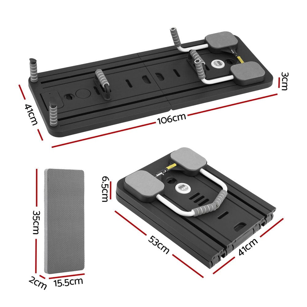 Everfit Pilates Reformer Abdominal Exercise Board Push Up Set Fitness Black - SportZone.co.nz