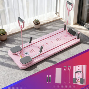 Everfit Pilates Reformer Abdominal Exercise Board Push Up Set Fitness Pink - SportZone.co.nz