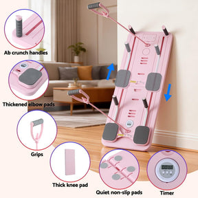 Everfit Pilates Reformer Abdominal Exercise Board Push Up Set Fitness Pink - SportZone.co.nz