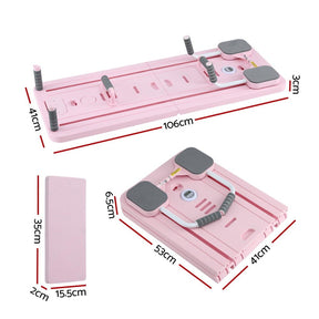 Everfit Pilates Reformer Abdominal Exercise Board Push Up Set Fitness Pink - SportZone.co.nz