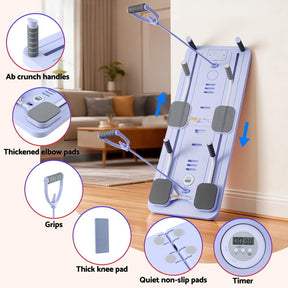 Everfit Pilates Reformer Abdominal Exercise Board Push Up Set Fitness Purple - SportZone.co.nz