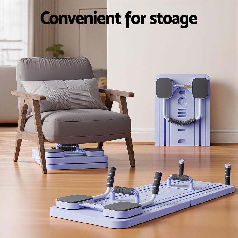 Everfit Pilates Reformer Abdominal Exercise Board Push Up Set Fitness Purple - SportZone.co.nz