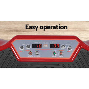 Everfit Vibration Machine Platform Resistance Rope Home Fitness Dark Red - SportZone.co.nz