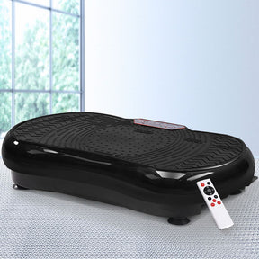 Everfit Vibration Machine Platform Vibrator Resistance Rope Home Fitness Black - SportZone.co.nz