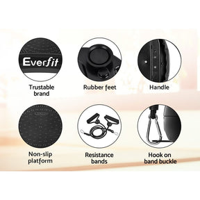 Everfit Vibration Machine Platform Vibrator Resistance Rope Home Fitness Black - SportZone.co.nz