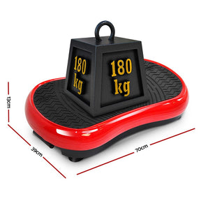 Everfit Vibration Machine Platform Vibrator Resistance Rope Home Fitness Red - SportZone.co.nz
