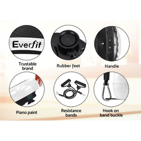 Everfit Vibration Machine Platform Vibrator Resistance Rope Home Fitness White - SportZone.co.nz