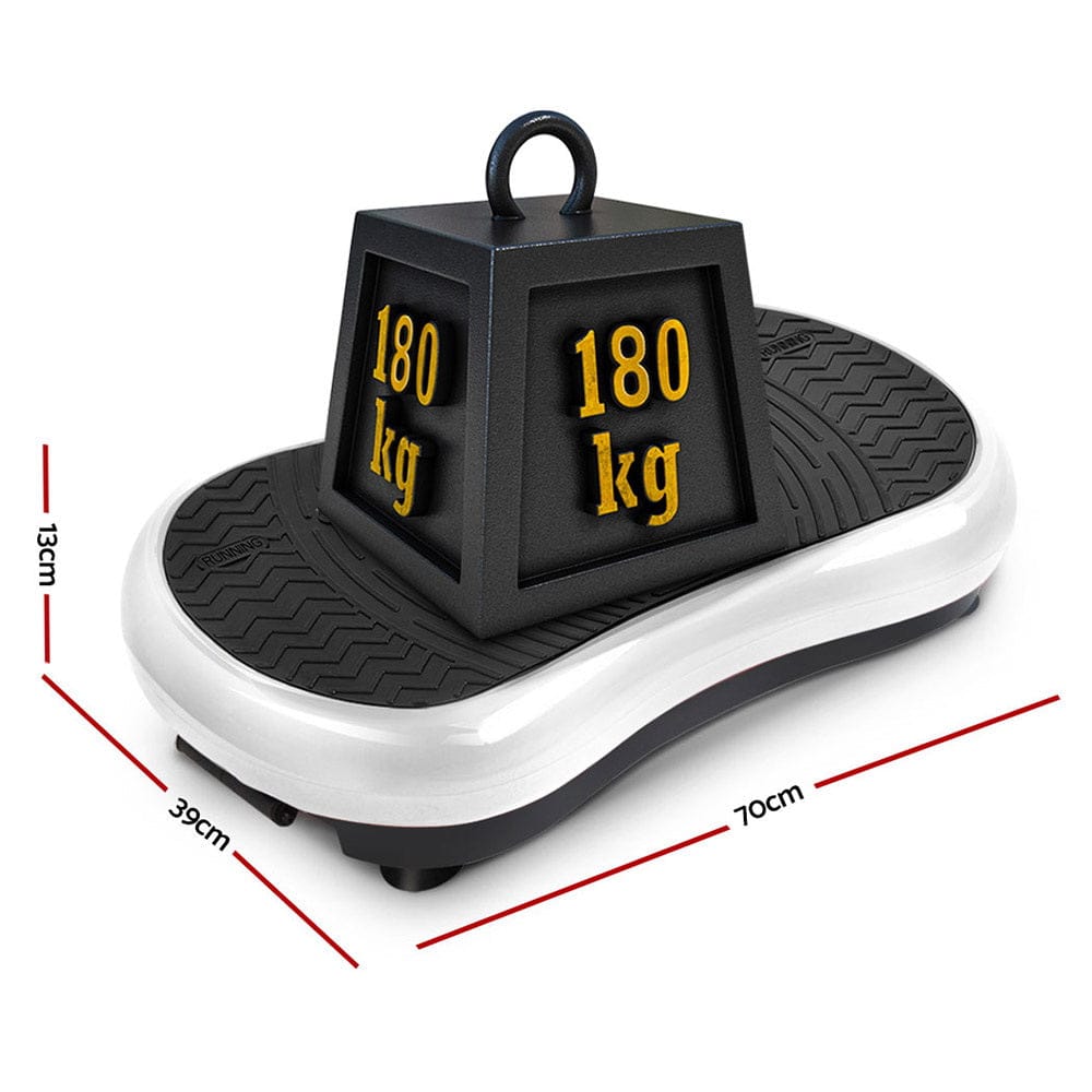 Everfit Vibration Machine Platform Vibrator Resistance Rope Home Fitness White - SportZone.co.nz