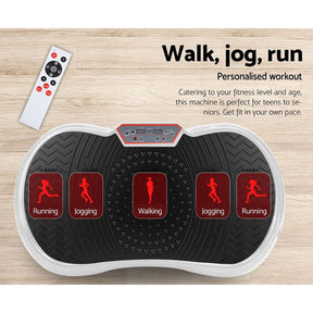 Everfit Vibration Machine Platform Vibrator Resistance Rope Home Fitness White - SportZone.co.nz