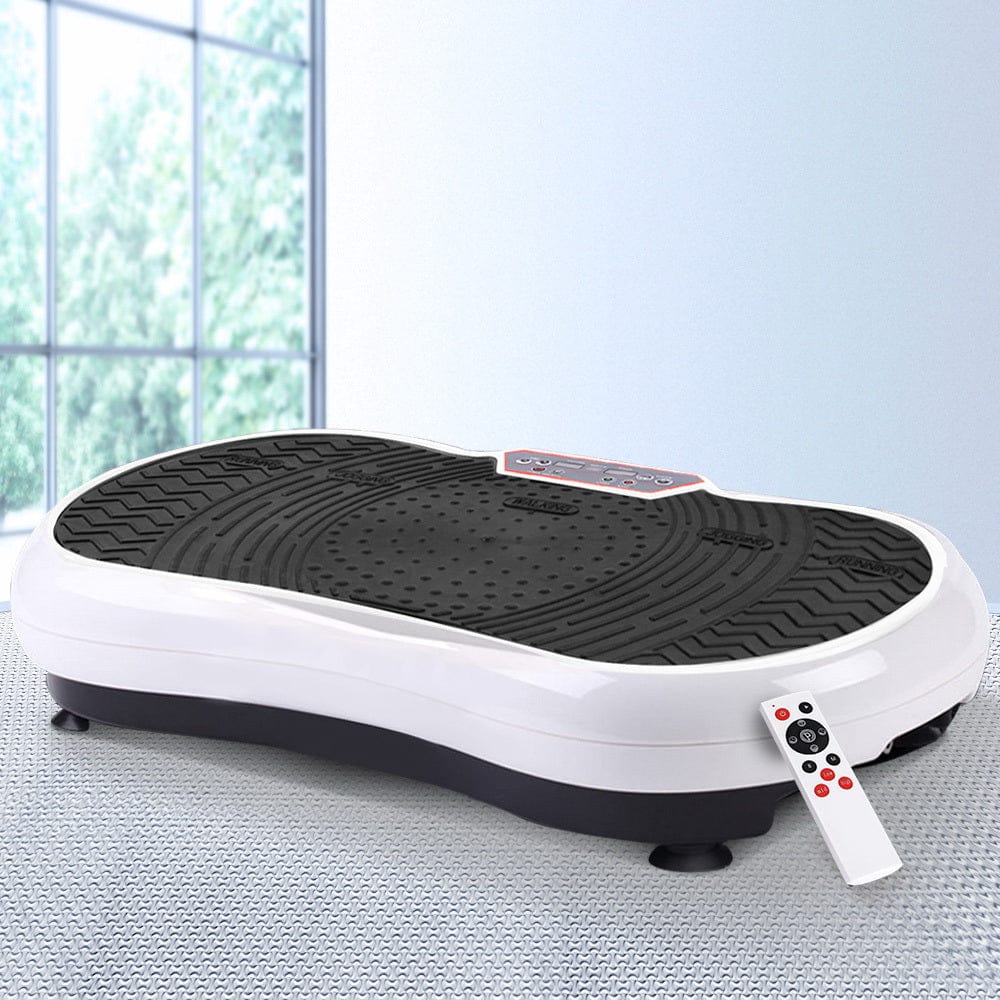 Everfit Vibration Machine Platform Vibrator Resistance Rope Home Fitness White - SportZone.co.nz
