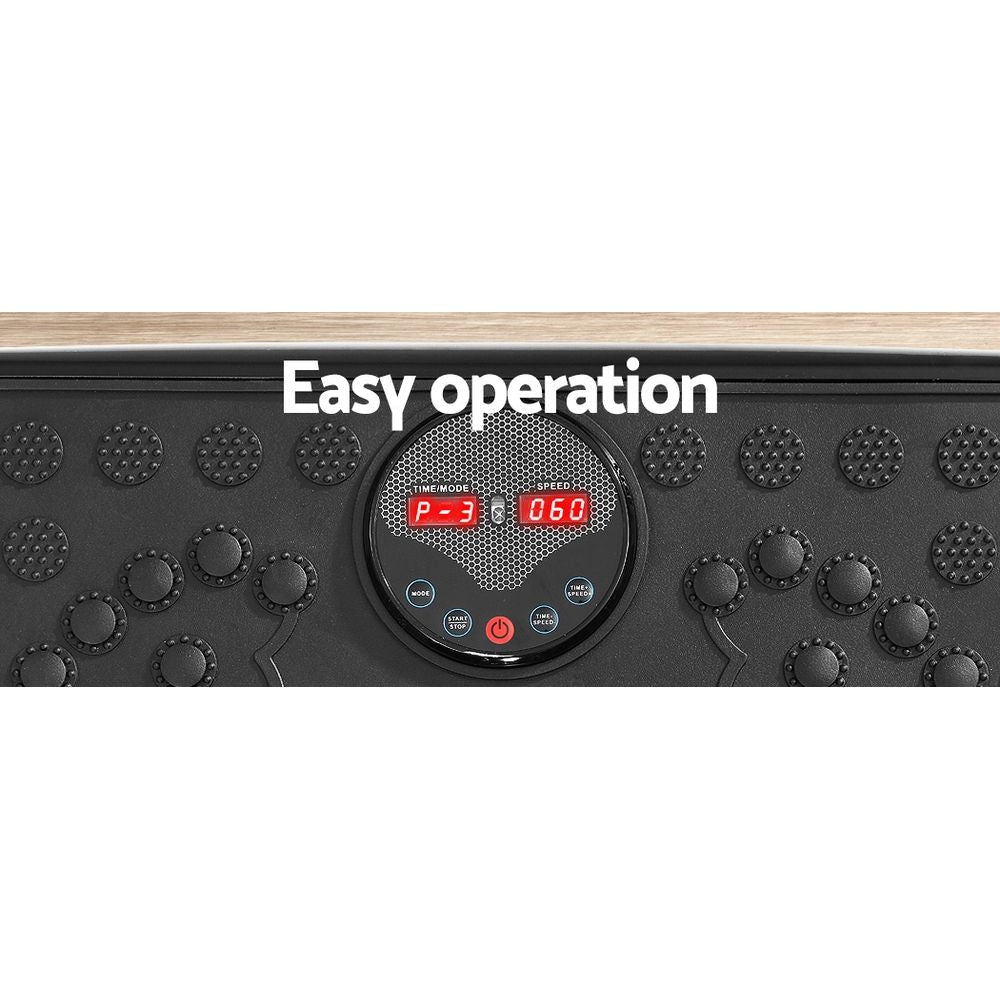 Everfit Vibration Machine Platform Vibrator With Resistance Rope Home Gym Black - SportZone.co.nz