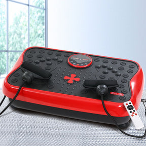Everfit Vibration Machine Platform Vibrator with Resistance Rope Home Gym Red - SportZone.co.nz