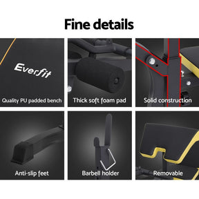 Everfit Weight Bench 14in1 Press Multi - Station Fitness Home Gym Equipment - SportZone.co.nz