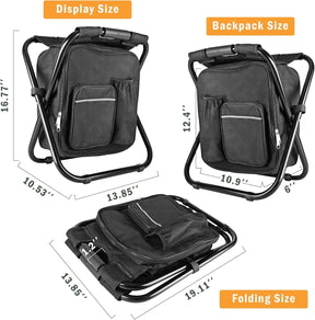 Folding Camping Chair Grey Portable Compact Adjustable Folding Chair for Outdoor Camping Fishing - SportZone.co.nz