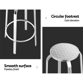 Gardeon 2x Outdoor Bar Stools Aluminum - SportZone.co.nz