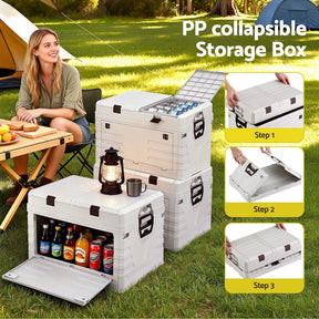 Gardeon 80L Outdoor Storage Box Foldable Camping Collapsible Bins Organizer - SportZone.co.nz